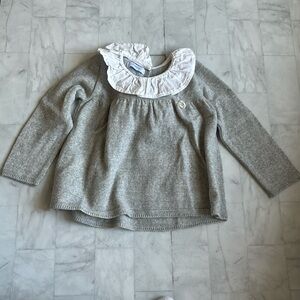 Foque Girl’s Grey Knitted Bow Sweater